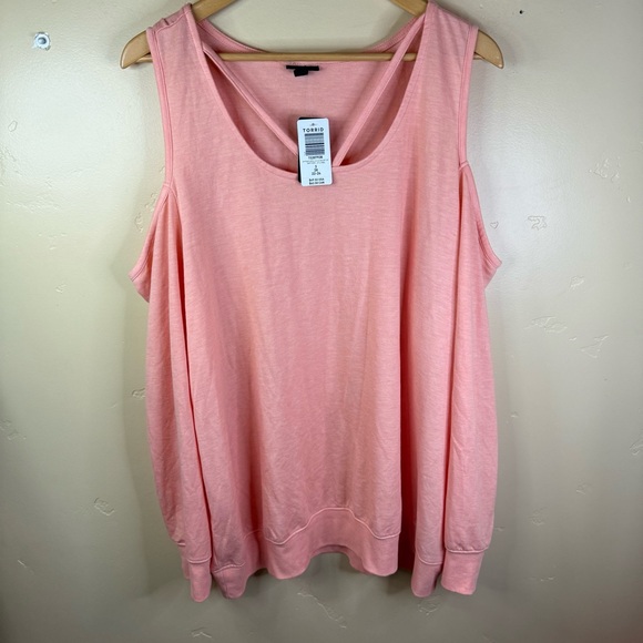 torrid Tops - NWT‎ Torrid 3X Cold Shoulder Coral Knit Long Sleeve Top Career Office Wear